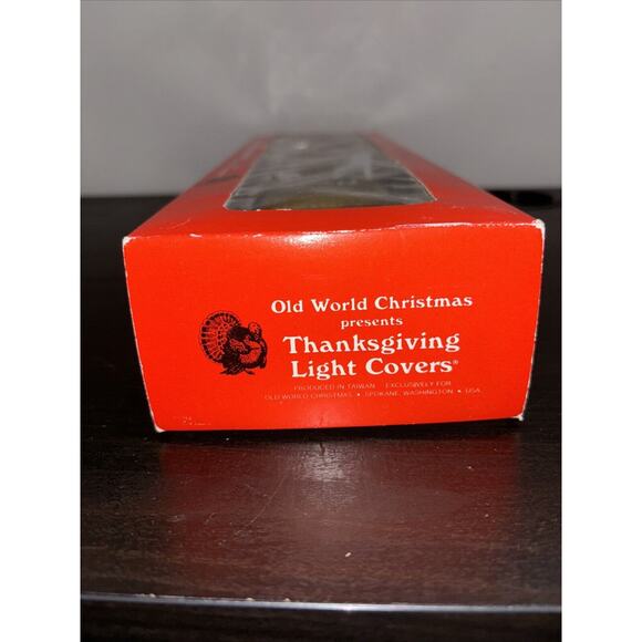 VTG Old World Christmas Thanksgiving Light Covers Set of 6 w/Box New Pilgrims - Picture 14 of 15
